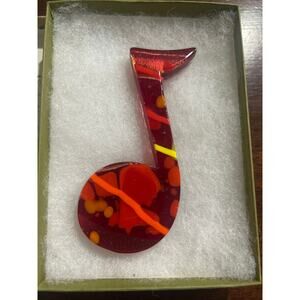 Spirit House Glass Kiln-fomed Decorative Glass Music Note NEW